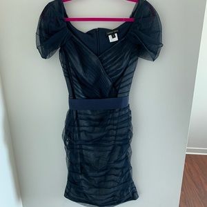 Blue Off the Shoulder Tadashi Shoji Dress